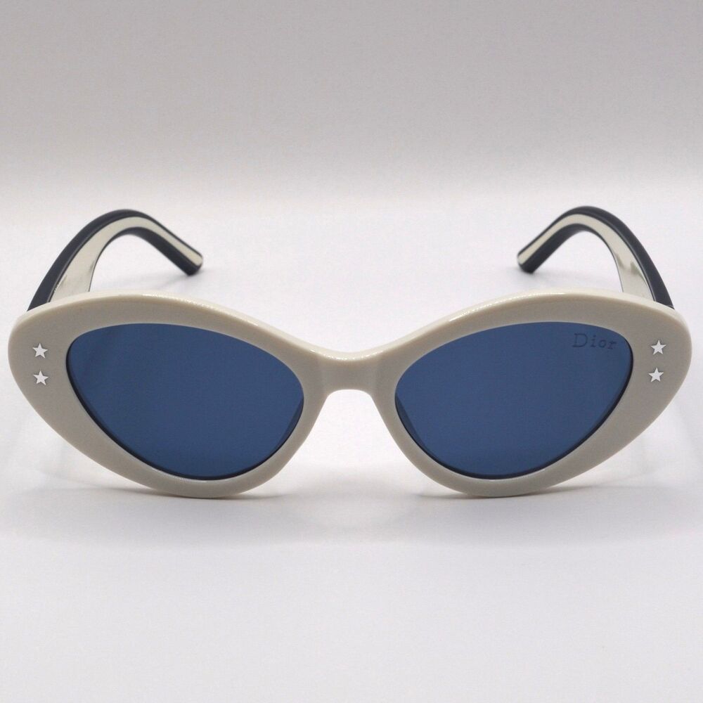 Christian Dior Women Cat Eye Sunglasses | White Blue | New | No Box | No Tags